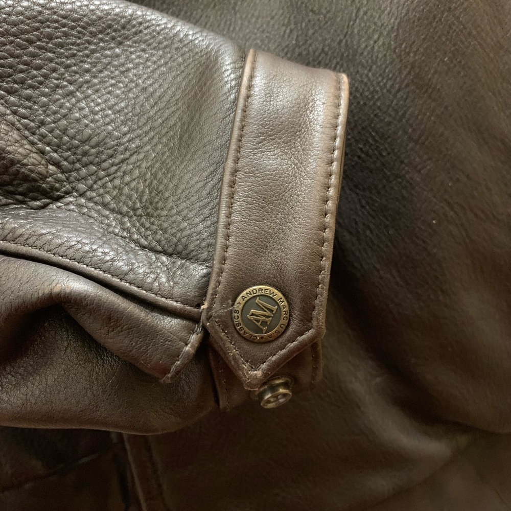 Andrew Marc brown leather jacket. Size M - Picture 7 of 8